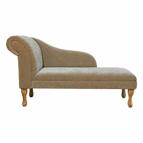 52" Medium Chaise Longue in Dolce Clay Strie Velvet Fabric