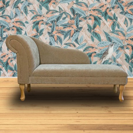 Medium Chaise Longue in Dolce Clay Velvet Fabric DOL3480 | Beaumont