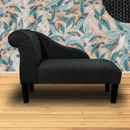 Small Chaise Longue AquaClean Oban Jet Fabric SR19013 | Beaumont