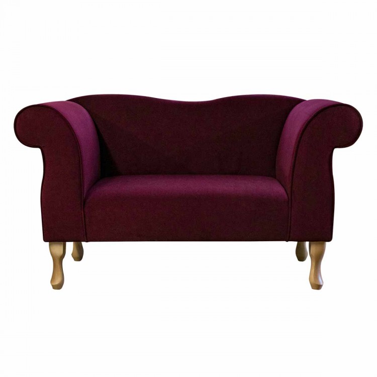 Small Chaise Sofa in Notting Hill Burgundy Velvet Fabric | Beaumont