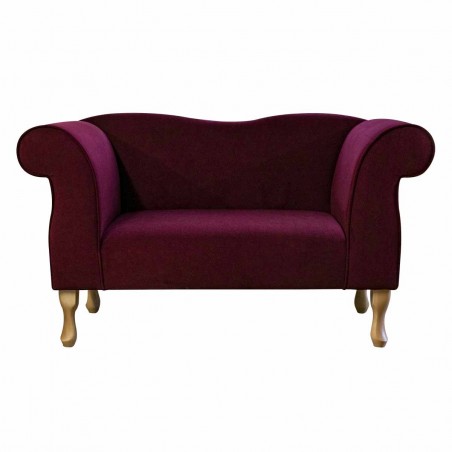 Small Chaise Sofa in Notting Hill Burgundy Velvet Fabric | Beaumont