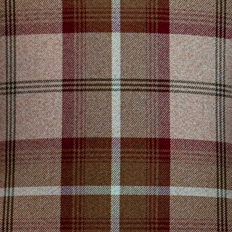 Fluted Wingback Chair in Balmoral Mulberry Tartan Fabric | Beaumont