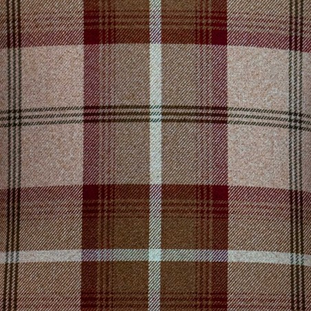Fluted Wingback Chair in Balmoral Mulberry Tartan Fabric | Beaumont