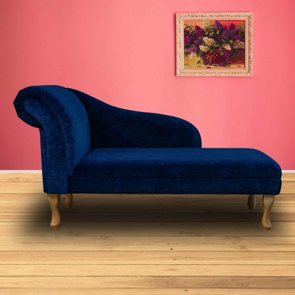 Medium Chaise Longue in Dolce Orbit Strie Velvet Fabric | Beaumont