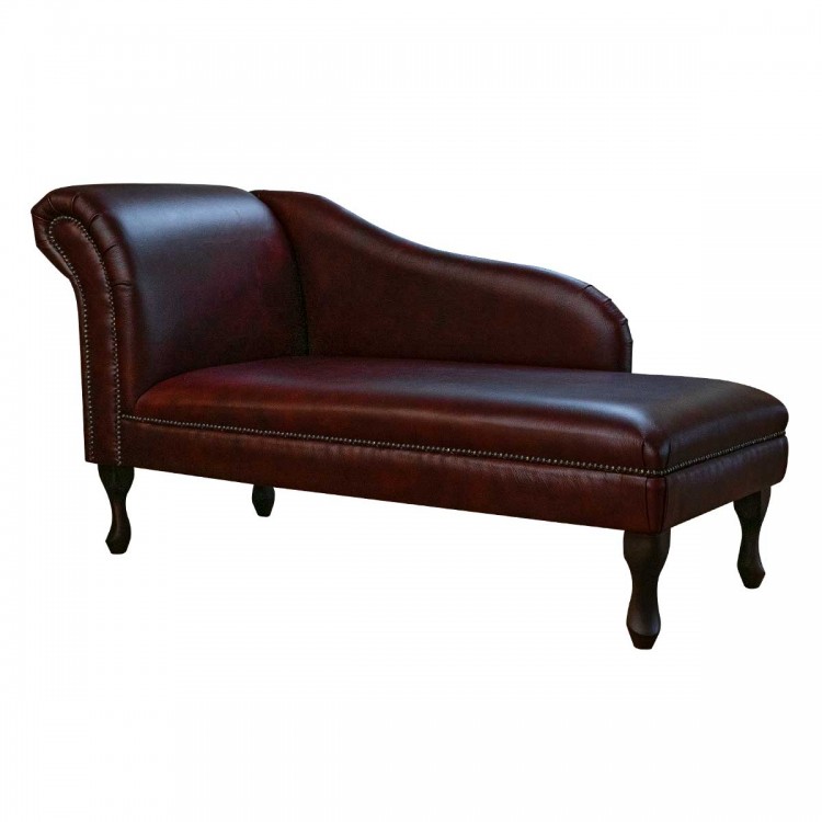 Medium Chaise Longue in an Oxblood Genuine Leather | Beaumont