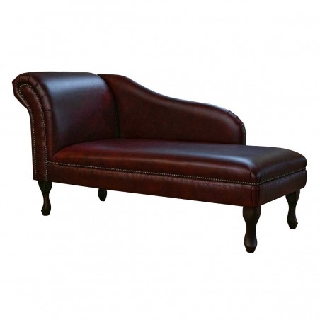 Medium Chaise Longue in an Oxblood Genuine Leather | Beaumont