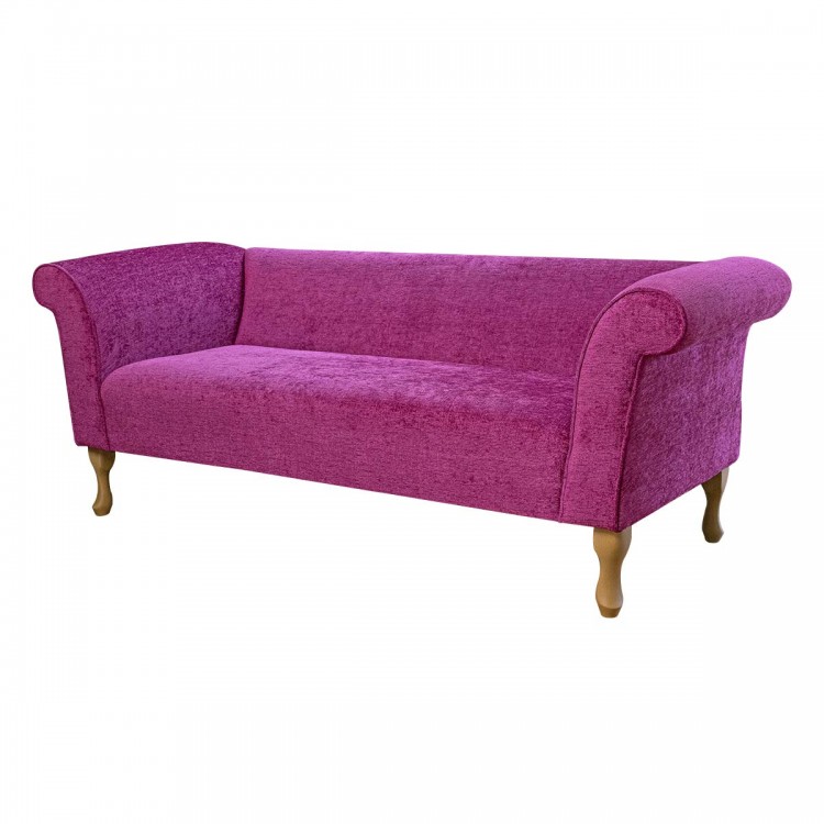 Compact 3 Seater Sofa in Carlton Fuchsia Modern Chenille Fabric | Beaumont