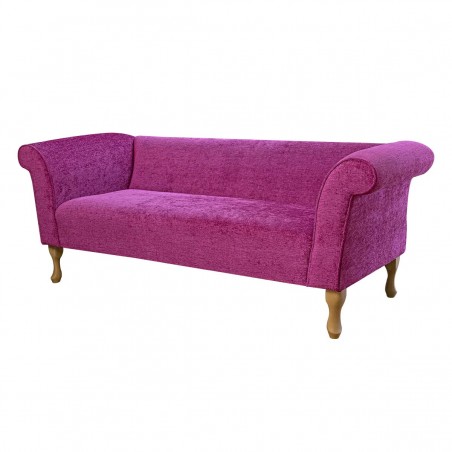Compact 3 Seater Sofa in Carlton Fuchsia Modern Chenille Fabric | Beaumont
