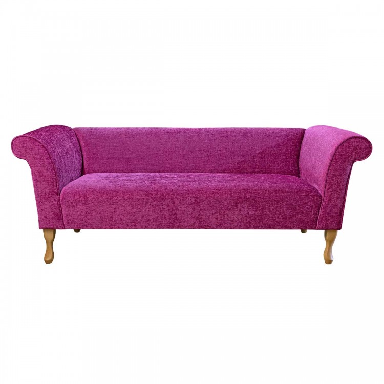 Compact 3 Seater Sofa in Carlton Fuchsia Modern Chenille Fabric | Beaumont