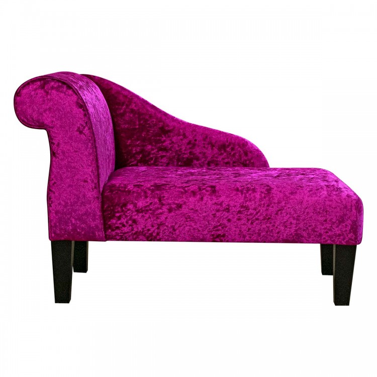 Mini Chaise Longue in a Shimmer Fuchsia Crushed Velvet | Beaumont