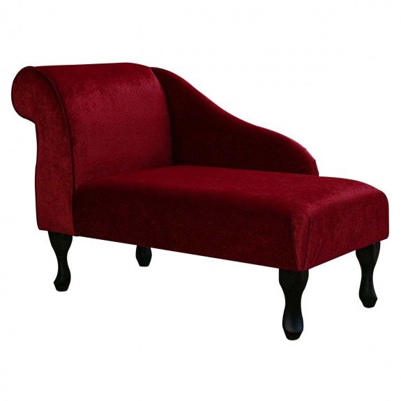 41" Mini Chaise Longue in Dolce Arabia Strie Velvet Fabric