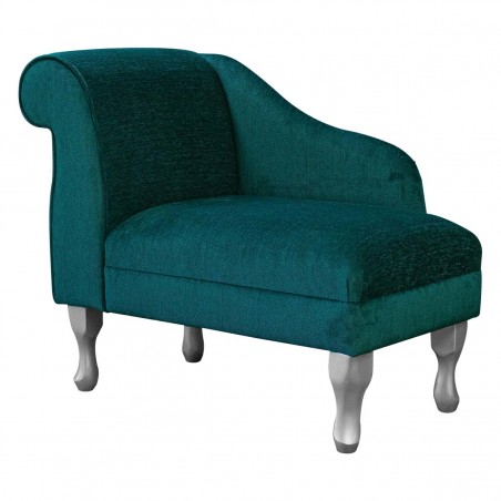 Chaise Longue in AquaClean Scala Teal Fabric SR19331 | Beaumont