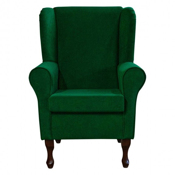 Standard Wingback Fireside Chair in Notting Hill Moss Velvet Fabric