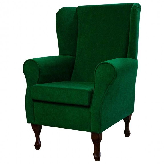 Standard Wingback Fireside Chair in Notting Hill Moss Velvet Fabric