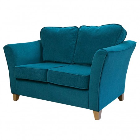 Diana Two Seater Sofa in Notting Hill Plain Blue Velvet Fabric | Beaumont