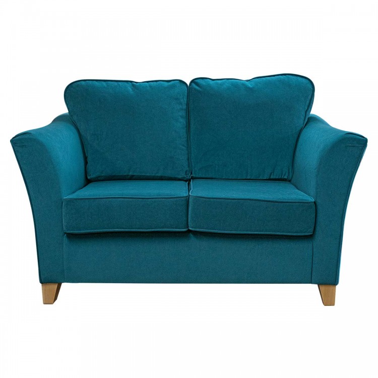 Diana Two Seater Sofa in Notting Hill Plain Blue Velvet Fabric | Beaumont