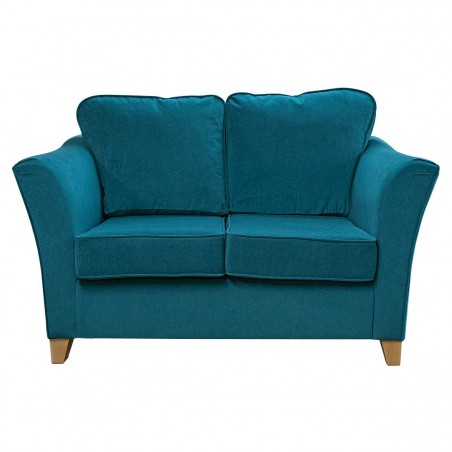Diana Two Seater Sofa in Notting Hill Plain Blue Velvet Fabric | Beaumont