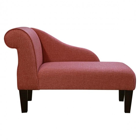 41" Mini Chaise Longue in a Ponte Plain Coral Metallic Fabric