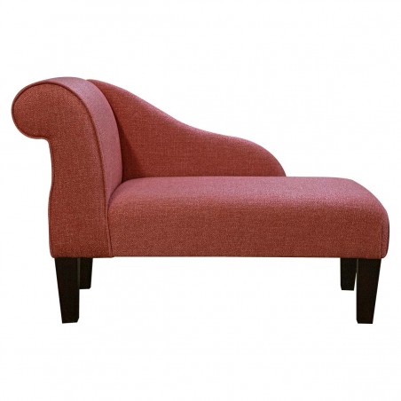 Mini Chaise Longue in Ponte Plain Coral Metallic Fabric PON3303 | Beaumont