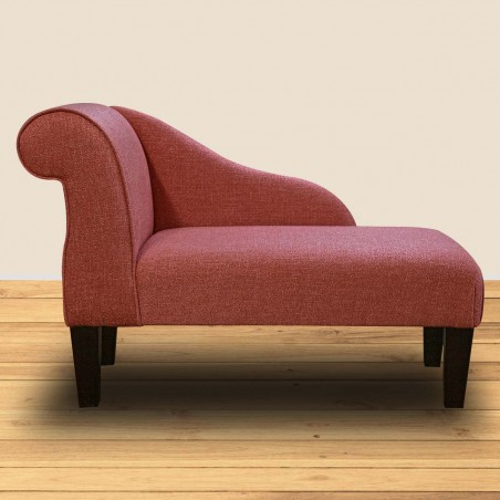 Mini Chaise Longue in Ponte Plain Coral Metallic Fabric PON3303 | Beaumont