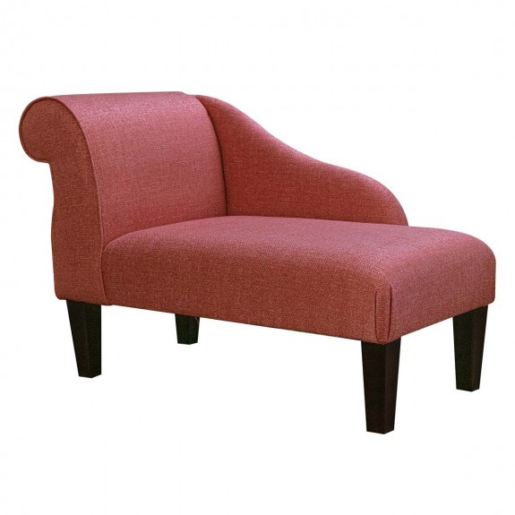 41" Mini Chaise Longue in a Ponte Plain Coral Metallic Fabric
