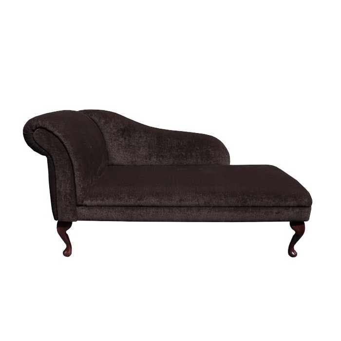 Medium Chaise Longue in a Pimlico Crush Mocha Brown Fabric