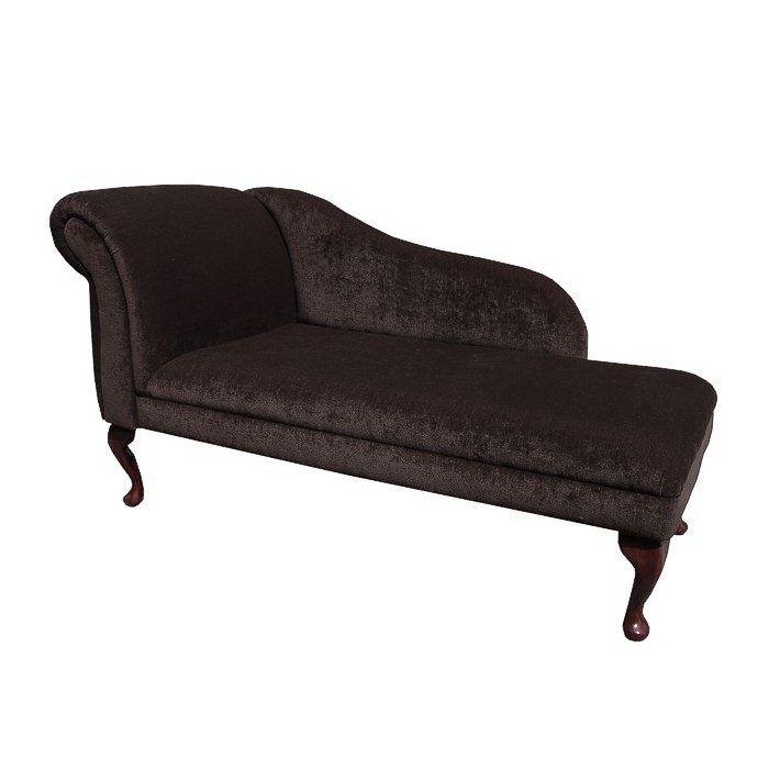 56" Classic Style Chaise Longue in a Crush Mocha Fabric - 16013