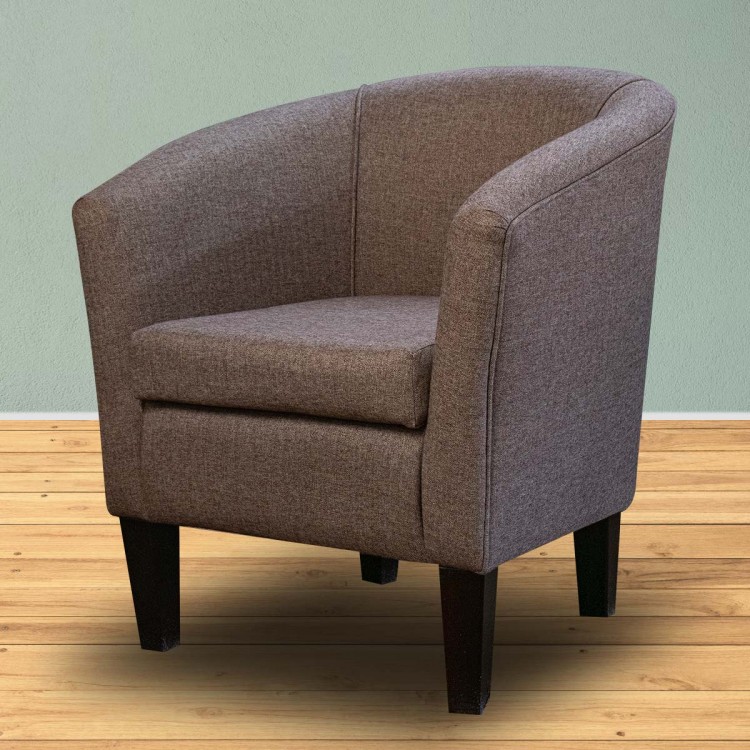 brown tub chair