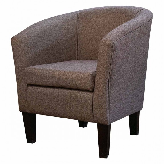 Designer Tub Chair in Tweed Camel Traditional Fabric