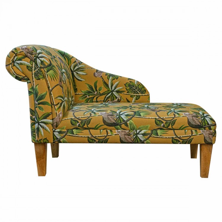 Medium Chaise Longue in a Monkey Grey 100% Cotton Fabric | Beaumont