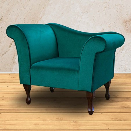 Chaise Chair in Malta Emerald Deluxe Velvet Fabric | Beaumont