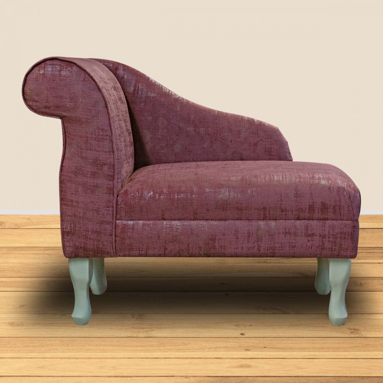 Compact Chaise Longue in a Seville Fuchsia & Brushed Gold Fabric | Beaumont