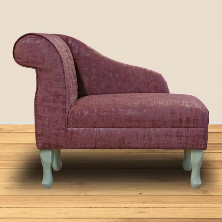 Compact Chaise Longue in a Seville Fuchsia & Brushed Gold Fabric | Beaumont