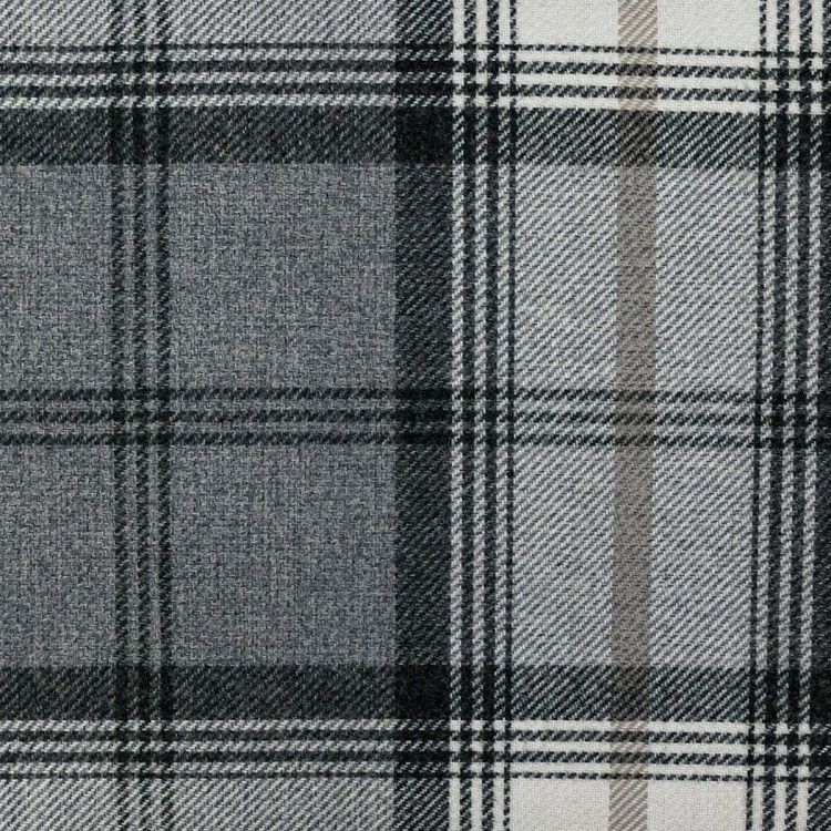 grey tartan footstool