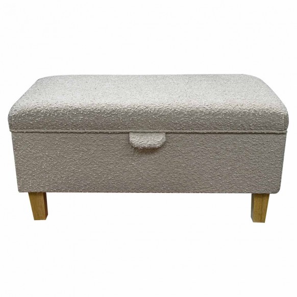 Storage Footstool Ottoman Pouffe in Gerona Camel Heavy Boucle Fabric