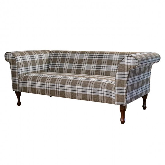 Compact 3 Seater Sofa in Kintyre Chestnut Tartan Fabric | Beaumont