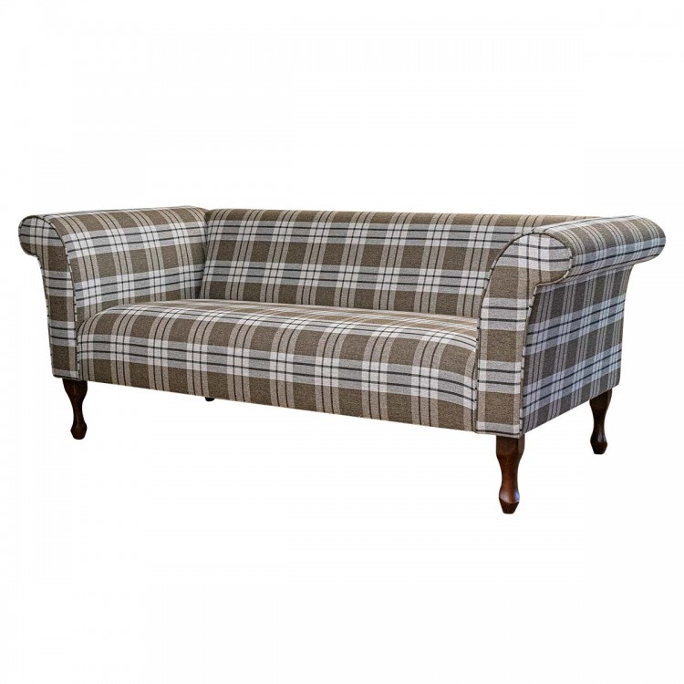 Compact 3 Seater Sofa in Kintyre Chestnut Tartan Fabric | Beaumont