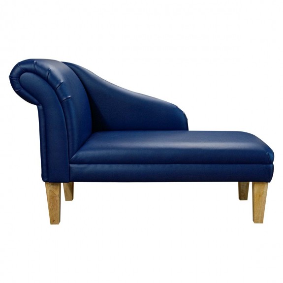 45" Medium Chaise Longue in Lisbon Navy Contract Vinyl Fabric