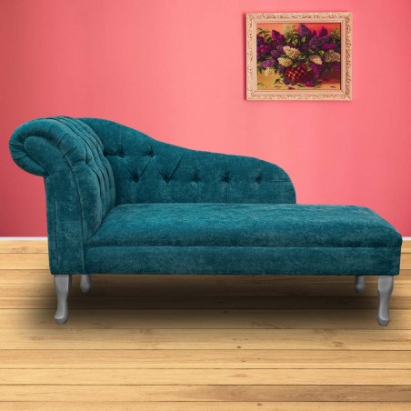 Chaise Longue in Dolce Bermuda Velvetv Fabric DOL3493 | Beaumont