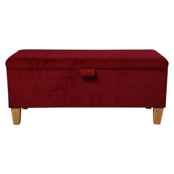 Storage Bench Stool in Dolce Arabia Strie Velvet Fabric