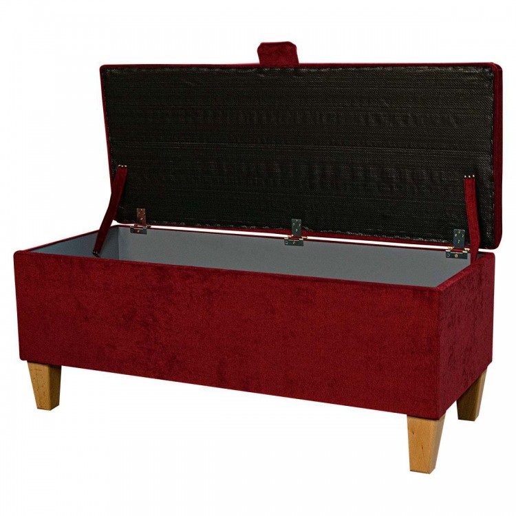Storage Bench in Dolce Arabia Strie Velvet Fabric DOL3486 | Beaumont