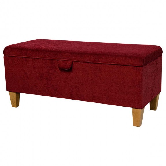 Storage Bench in Dolce Arabia Strie Velvet Fabric DOL3486 | Beaumont