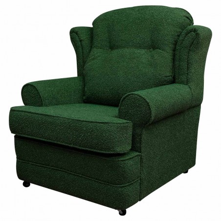 traditional green boucle chair