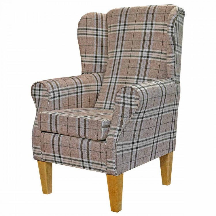 Standard Wingback Chair in Gleneagles Check Saddle Fabric | Beaumont