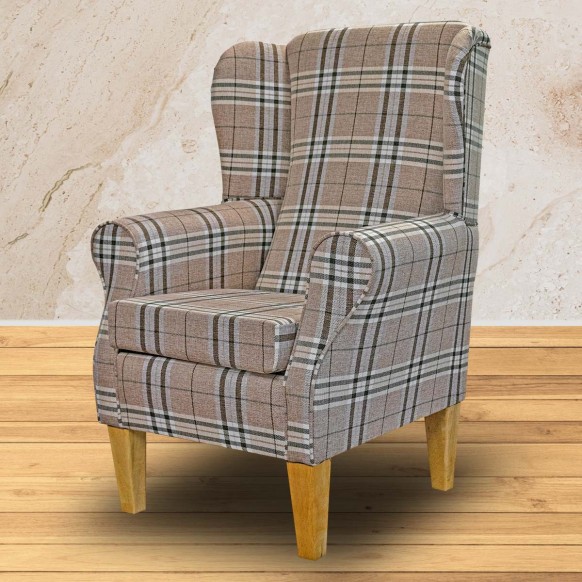 Standard Wingback Chair in Gleneagles Check Saddle Fabric | Beaumont
