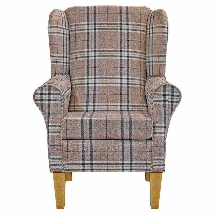 Standard Wingback Chair in Gleneagles Check Saddle Fabric | Beaumont