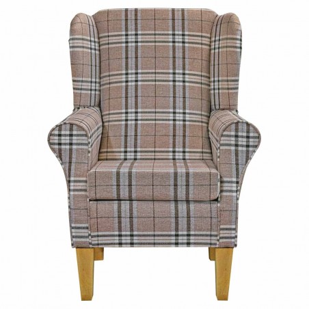 Standard Wingback Chair in Gleneagles Check Saddle Fabric | Beaumont