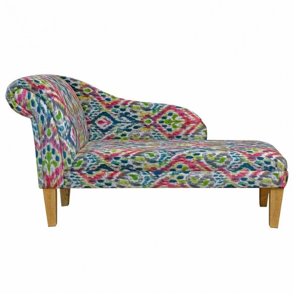 LUXE 52" Medium Chaise Longue in Prints Kilim Print Fabric