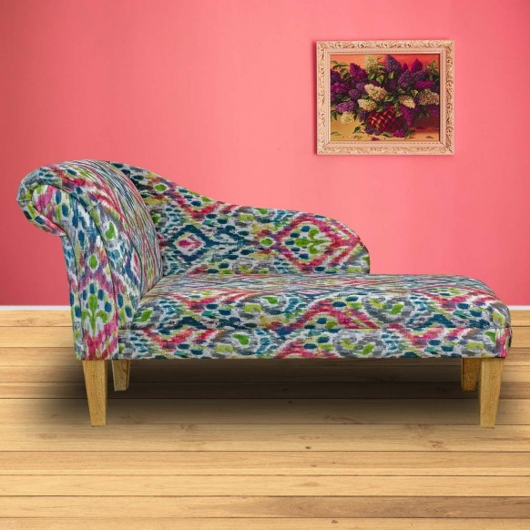 Chaise Longue in a Prints Kilim Print Tie-Dye Fabric | Beaumont