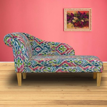 Chaise Longue in a Prints Kilim Print Tie-Dye Fabric | Beaumont